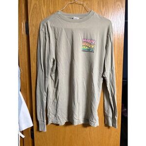 American Eagle Mens Wavy Logo Long Sleeve Shirt Graphic Tee Small